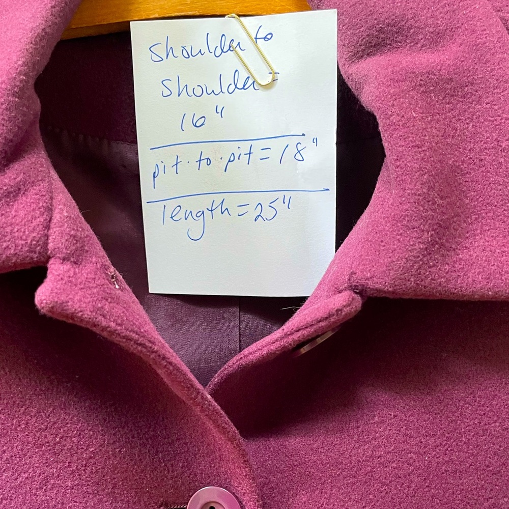 Size 4 Plum Colored Wool-Blend Blazer